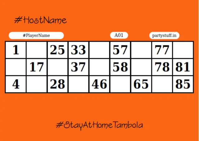 tambola tickets