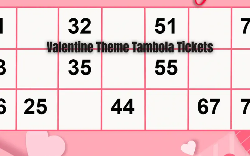 valentine theme tambola tickets